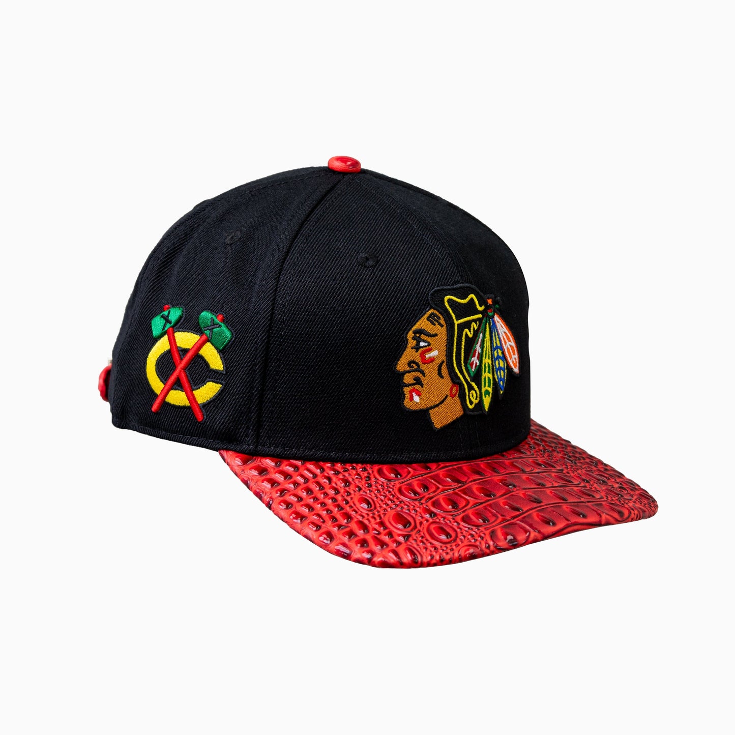 Chicago Blackhawks NHL Leather Visor Snapback Hat