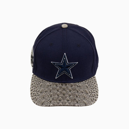 Dallas Cowboys NFL With Leather Visor Wool Flat Brim Snapback Hat
