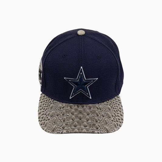 Dallas Cowboys NFL With Leather Visor Wool Flat Brim Snapback Hat