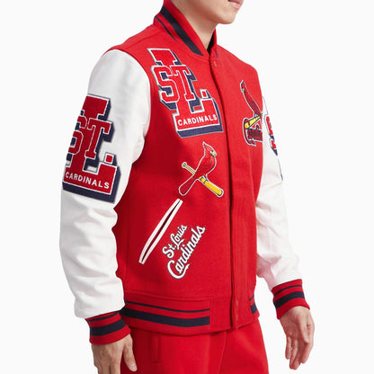 Men's St. Louis Cardinals MLB Mash Up Rib Wool Varsity Jacket