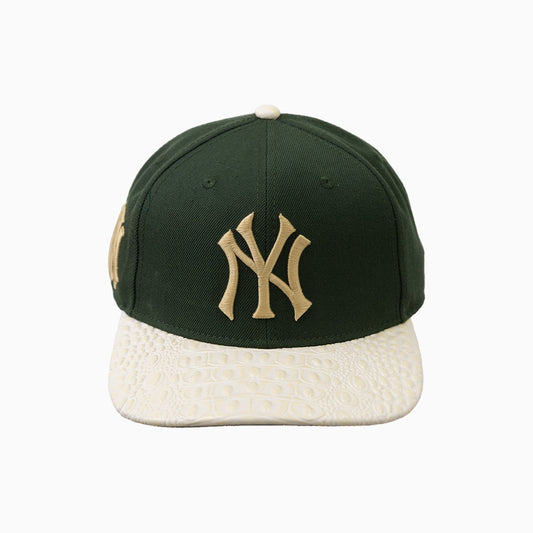 New York Yankees MLB Leather Visor Strapback Hat