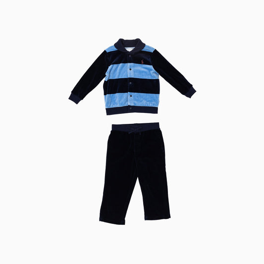 Kid's Velcour Stripe 2 Piece Set Outfit