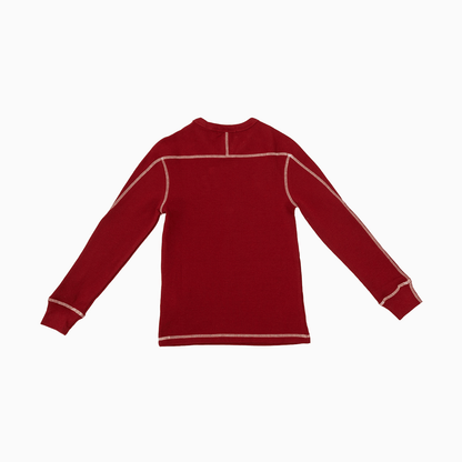 Kid's Waffle Knit Long Sleeve Crew Neck Shirt