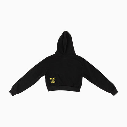 Women's Fleece Crop Graphic Pull Over Hoodie