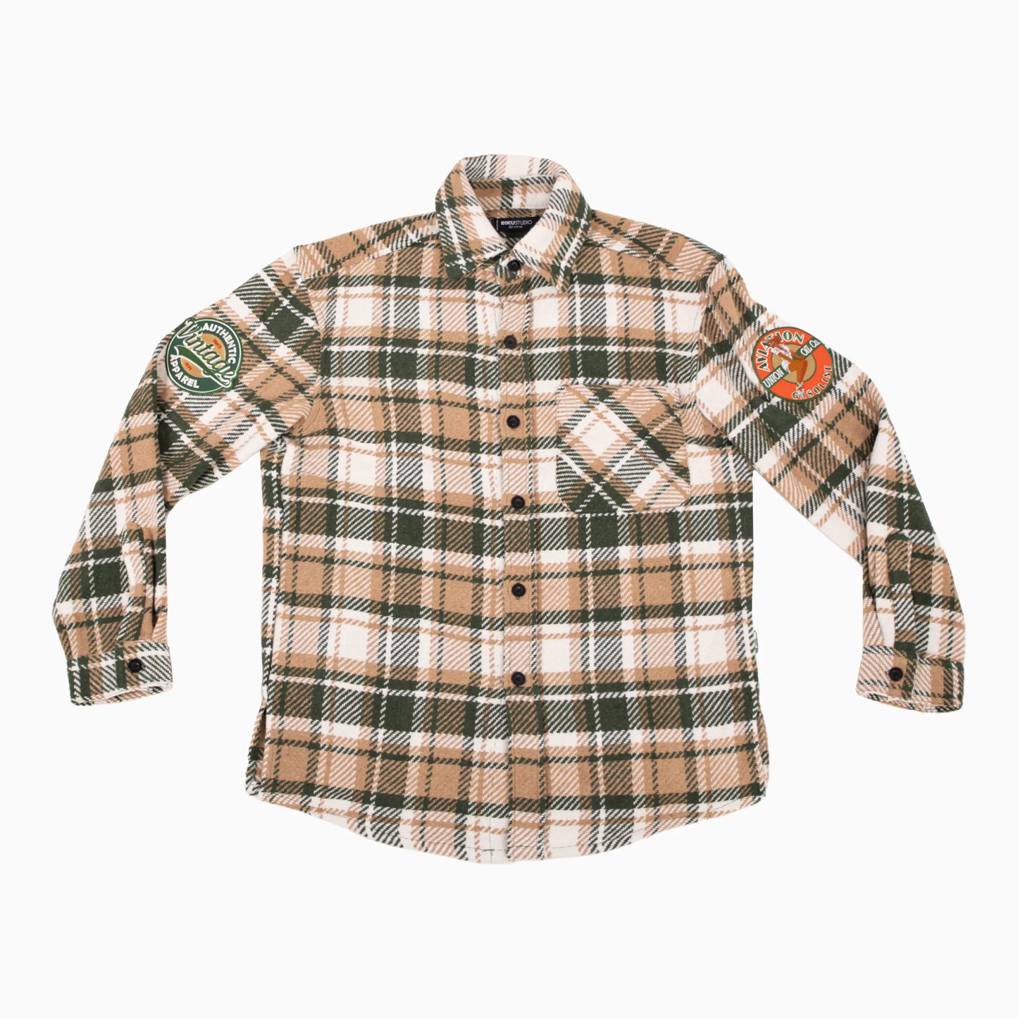 Men's Vintage Aviation Heavy Flannel Shacket Shirt