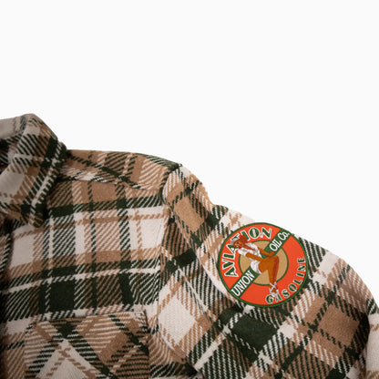 Men's Vintage Aviation Heavy Flannel Shacket Shirt