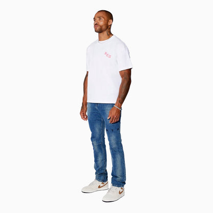 Men's  Ashes Pink In White T Shirt