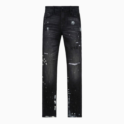Men's Clayton Distressed Charcoal Paint Denim Pant