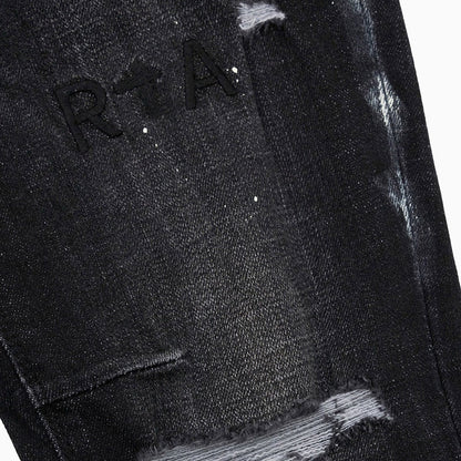 Men's Clayton Distressed Charcoal Paint Denim Pant