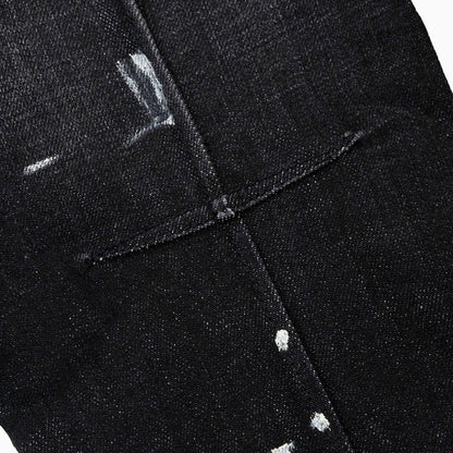Men's Clayton Distressed Charcoal Paint Denim Pant