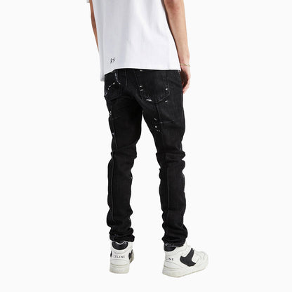 Men's Clayton Distressed Charcoal Paint Denim Pant