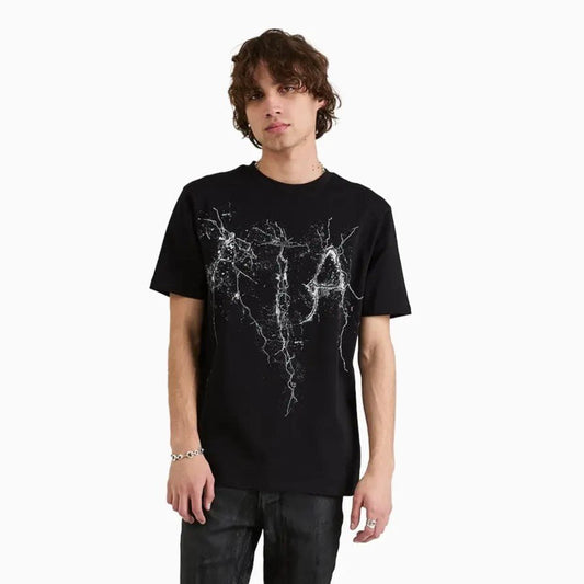 Men's Liam Black Cracked Logo T-Shirt