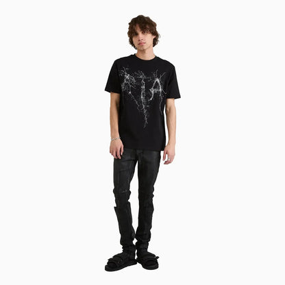 Men's Liam Black Cracked Logo T-Shirt