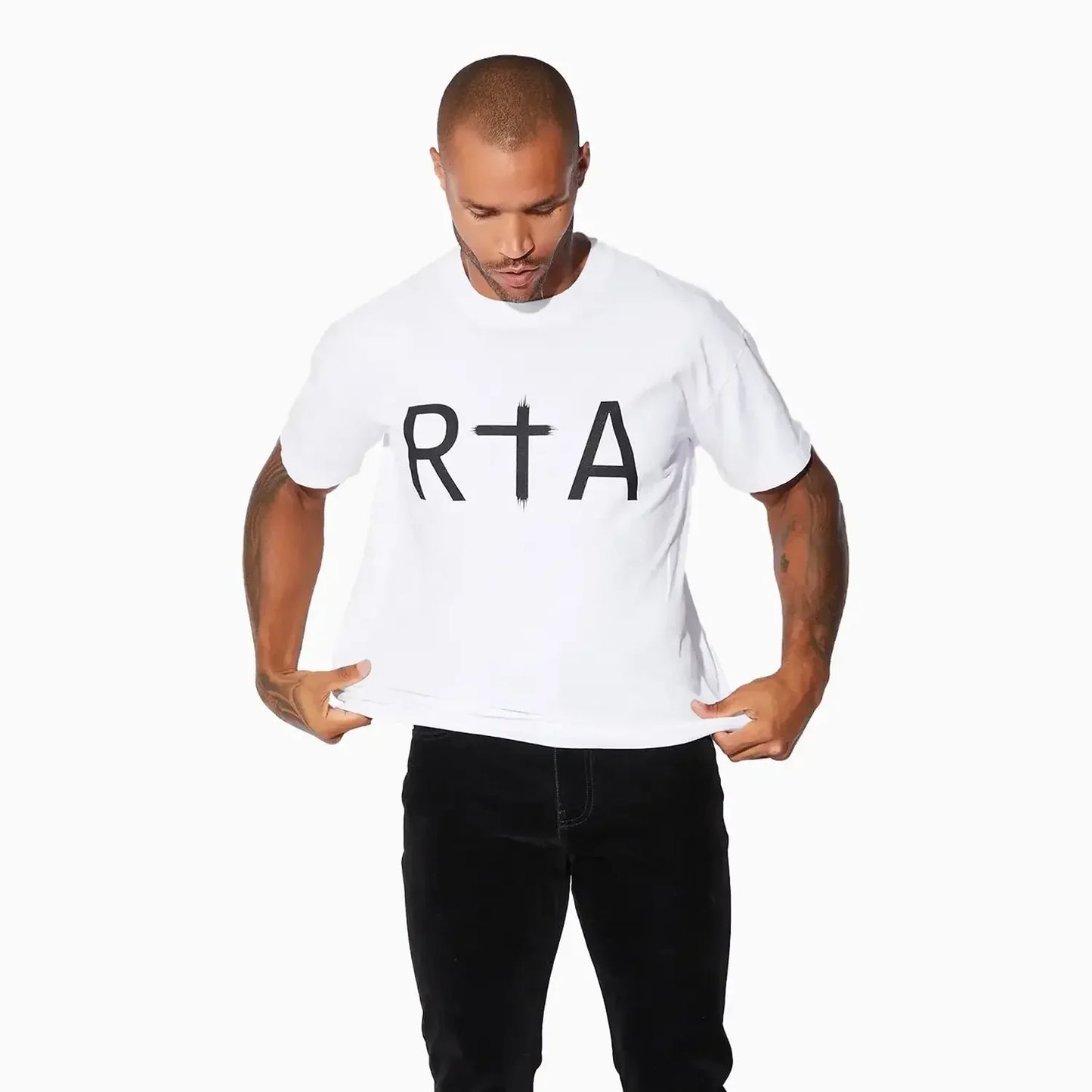 Men's Short Sleeve Black Logo T-Shirt