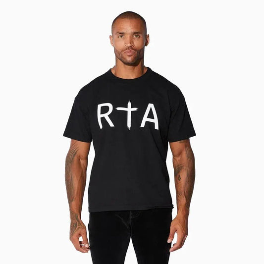 Men's Short Sleeve White Logo T-Shirt