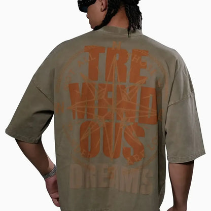 Men's Wide Crop Fit Drop Shoulders T-Shirt