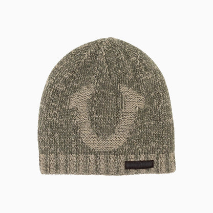 Distressed Horseshoe Badge Beanie Hat
