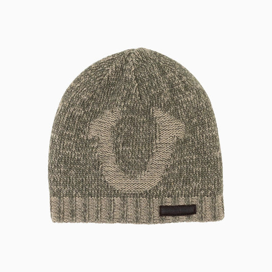 Distressed Horseshoe Badge Beanie Hat