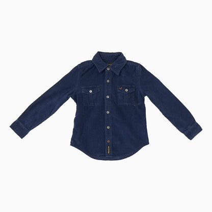 Kid's Indigo Washed Corduroy Shirt