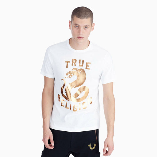 Men's Copper Snake Metallic Foil Print T Shirt