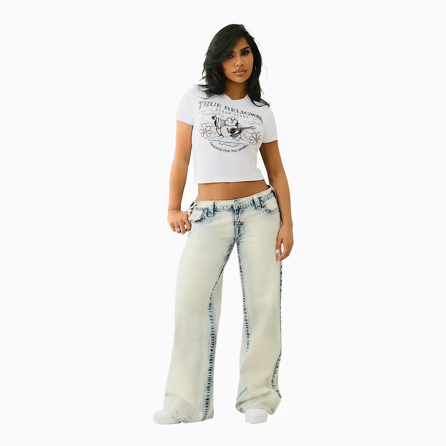 Women's Crystal Groovy Buddha Baby T-Shirt