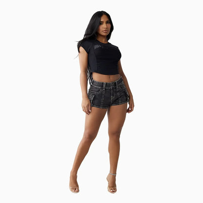 Women's Mid Rise Hot Cargo Shorts